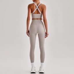 Women Cross Back Spaghetti Strap Sports Bra Yoga Set Quick Dry 2Pcs Outfit Gym Running Workout Activewear 0558