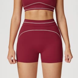 Hamidou Breathable Hip-lifting Fashion Yoga Shorts for Woman's Color Blocking Stripe Fitness Running Shorts Women Gym Clothing