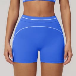 Hamidou Breathable Hip-lifting Fashion Yoga Shorts for Woman's Color Blocking Stripe Fitness Running Shorts Women Gym Clothing