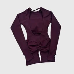 HISTELLO Long Sleeve Bodysuit One Piece Gym Women Yoga Playsuit Fitness Clothes Workout Jumpsuit Backless Set Siamese