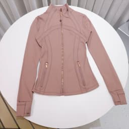 Spring New Stand-Up Collar Gold Zipper Jacket, Sports and Fitness Casual High-Elasticity Long-Sleeved Women's Slimming Yoga Wear