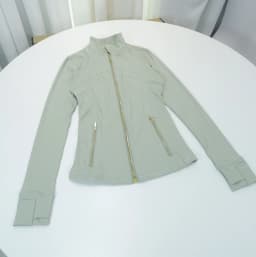 Spring New Stand-Up Collar Gold Zipper Jacket, Sports and Fitness Casual High-Elasticity Long-Sleeved Women's Slimming Yoga Wear