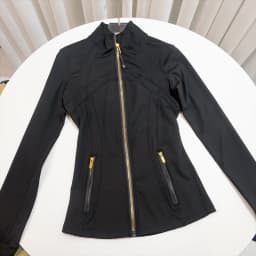 Spring New Stand-Up Collar Gold Zipper Jacket, Sports and Fitness Casual High-Elasticity Long-Sleeved Women's Slimming Yoga Wear