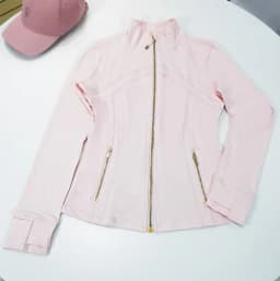 Spring New Stand-Up Collar Gold Zipper Jacket, Sports and Fitness Casual High-Elasticity Long-Sleeved Women's Slimming Yoga Wear