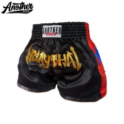 Lightweight Muay Thai Shorts Bow Tie & Vintage Print Boxing Thai Fight Trunks Elastic Waist for Kickboxing BJJ Grappling Gym