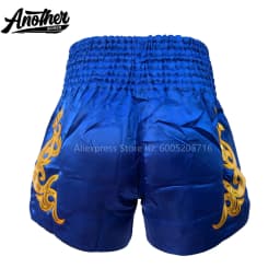 Lightweight Muay Thai Shorts Bow Tie & Vintage Print Boxing Thai Fight Trunks Elastic Waist for Kickboxing BJJ Grappling Gym