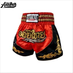 Lightweight Muay Thai Shorts Bow Tie & Vintage Print Boxing Thai Fight Trunks Elastic Waist for Kickboxing BJJ Grappling Gym