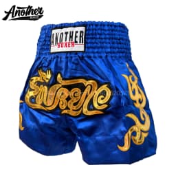 Lightweight Muay Thai Shorts Bow Tie & Vintage Print Boxing Thai Fight Trunks Elastic Waist for Kickboxing BJJ Grappling Gym