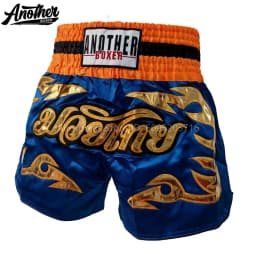 Lightweight Muay Thai Shorts Bow Tie & Vintage Print Boxing Thai Fight Trunks Elastic Waist for Kickboxing BJJ Grappling Gym