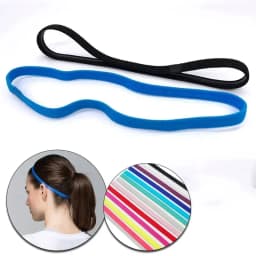 2PC Sports Headband Girls Sport Anti-slip Elastic Rubber Sweatband Candy Women Men Yoga Hair Bands Football Run Football Fitnes