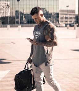 Gym Bodybuilding Casual Clothing Summer Absorb Sweat Mens Fitness Sport Tank Tops Cotton Breathable Sleeveless Loose T-shirts