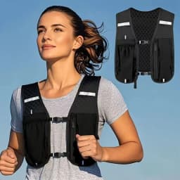 New Running Water Bottle Storage Vest Lightweight Running Vest Reflective Hydration Water Chest Pack With Phone Holder