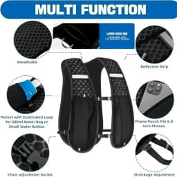 New Running Water Bottle Storage Vest Lightweight Running Vest Reflective Hydration Water Chest Pack With Phone Holder
