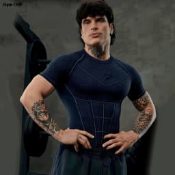 New Men's Quick-Dry Top Breathable Elastic Fitness T-shirt Short Sleeve Summer Print Compression Shirt Men Gym Running T-shirt