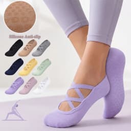 Professional Women's Bandage Pilates Socks Ladies Anti-Slip Backless Yoga Socks Cotton Fitness Workout Ballet Dance Sock