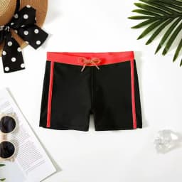 New Style Fashion Wide Waistband Boys Square Swimming Trunks for Beach and Hot Spring Bathing