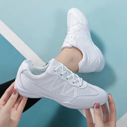 Girls White Cheerleading Shoes Lightweight Cheer Shoes Breathable Dance Aerobics Sports Sneakers 2105