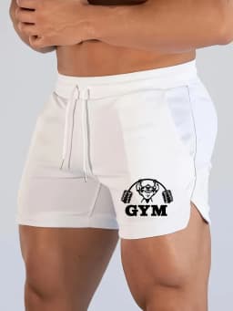 Dumbbell Muscle Running Shorts, Quick Drying Breathable Marathon Shorts, 3-minute Fitness Beach Pants, Tight Mesh Fabric, Sporty