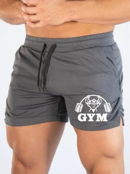 Dumbbell Muscle Running Shorts, Quick Drying Breathable Marathon Shorts, 3-minute Fitness Beach Pants, Tight Mesh Fabric, Sporty