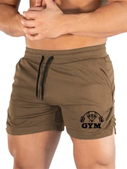 Dumbbell Muscle Running Shorts, Quick Drying Breathable Marathon Shorts, 3-minute Fitness Beach Pants, Tight Mesh Fabric, Sporty
