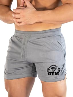 Dumbbell Muscle Running Shorts, Quick Drying Breathable Marathon Shorts, 3-minute Fitness Beach Pants, Tight Mesh Fabric, Sporty