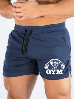 Dumbbell Muscle Running Shorts, Quick Drying Breathable Marathon Shorts, 3-minute Fitness Beach Pants, Tight Mesh Fabric, Sporty
