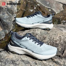 Baasploa Men Climbing Shoes Brand Mesh Breathable Lightweight Hiking Sneakers Male Casual Anti-Skid Wear-Resistant Outdoor Shoes