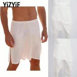 Mens Skirt Bottom Beach Pool Party Costume Side Split Cover Up Beach Sports Swimwear Bathing Skirt Beachwear Homewear Loungewear