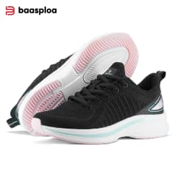 Baasploa Women Running Shoes Mesh Lightweight Breathable Sport Sneakers Female Non-Slip Outdoor Cushioning Wear-resistant Shoes