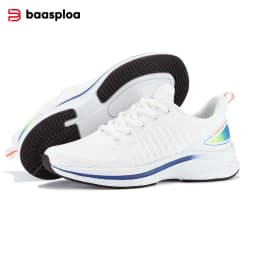 Baasploa Women Running Shoes Mesh Lightweight Breathable Sport Sneakers Female Non-Slip Outdoor Cushioning Wear-resistant Shoes