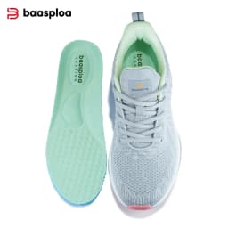 Baasploa Women Running Shoes Mesh Lightweight Breathable Sport Sneakers Female Non-Slip Outdoor Cushioning Wear-resistant Shoes
