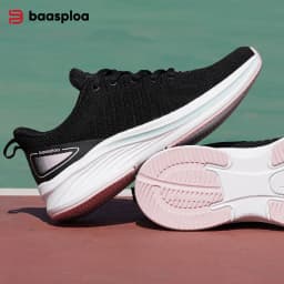 Baasploa Women Running Shoes Mesh Lightweight Breathable Sport Sneakers Female Non-Slip Outdoor Cushioning Wear-resistant Shoes