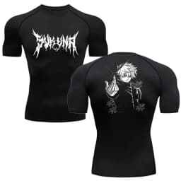 Men's Summer Fitness Gym Sports Running T-Shirt New Hot Selling Anime Jujutsu Kaisen Compression Shirt Short Sleeve S-3XL