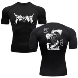 Men's Summer Fitness Gym Sports Running T-Shirt New Hot Selling Anime Jujutsu Kaisen Compression Shirt Short Sleeve S-3XL