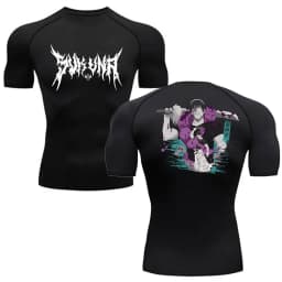 Men's Summer Fitness Gym Sports Running T-Shirt New Hot Selling Anime Jujutsu Kaisen Compression Shirt Short Sleeve S-3XL