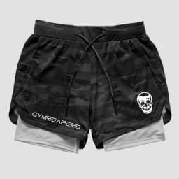 GYMREAPERS Camo Running Shorts Men Gym Sports Shorts 2 In 1 Quick Dry Workout Training Gym Fitness Jogging Short Pants Men Short