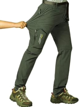 Mens Hiking Pants Convertible Lightweight Quick Dry Zip Off Fishing Safari Camping Travel Boy Scout Pants