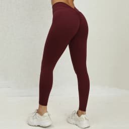 Women Comfort Soft Lightweight Quick Dry V Cut Scrunch Back Yoga Pants Sexy Double V Waist With Push Up Outdoor Sports Leggings