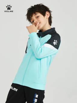 KELME Children's Knit Training Jacket Casual Stand-up Collar Shirt Football Sports Cardigan Jacket Autumn 8061WT3002
