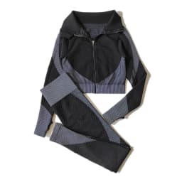 2/3Pcs Women Yoga Suit Seamless Knitted Yoga Pants Leggings Clothing Zipper Long Sleeve Crop Top Fitness Wear Sportswear Gym Set