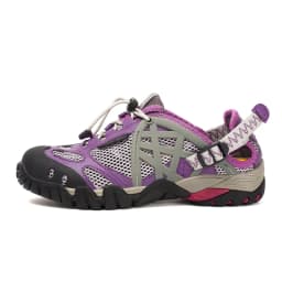 HIKEUP Outdoor Men Water Shoes Women Hiking Shoes Quick Dry Fast Interference Breathable Non-slip Rubber Sole PU Walking Shoe