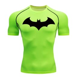 Bat Graphic Compression Shirts for Men Short Sleeve Rash Guard Gym Workout Running Tshirt Summer Athletic Quick Dry Tees Tops