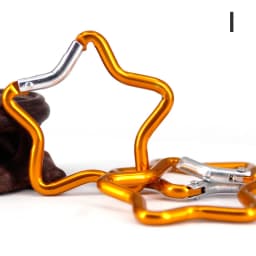 Aluminum Alloy Outdoor Star Shaped Spring Locking Carabiner Clip Keychains For Backpack Camping Hiking Traveling