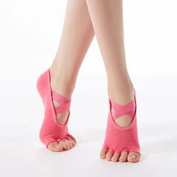 Five Toe Yoga Socks Women Non-Slip Cross Bandage Ballet Dance Backless Sock Fitness Pilates Sport Ladies Socks Gym Slippers