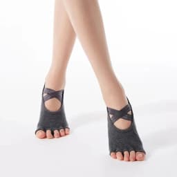 Five Toe Yoga Socks Women Non-Slip Cross Bandage Ballet Dance Backless Sock Fitness Pilates Sport Ladies Socks Gym Slippers