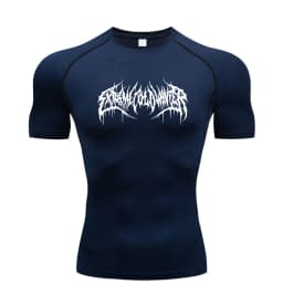 Summer Compression Sweatshirt Short Sleeve Men's Fitness T-Shirt Running Quick-Dry Top Gym Workout Bodybuilding T-Shirt S-3XL