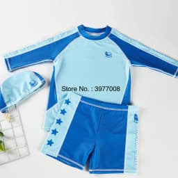 Swimsuit for Girls Long Sleeve Rash Guard Skirted Swim Shorts UPF50 UV Protection Children's Swimwear Beach Bathing Suit Kids