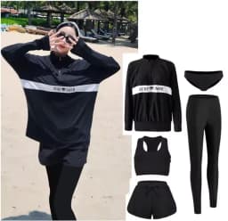 Couples Long Sleeve Rash Guards Multi-Piece Swimsuit Swimwear Bathing Suits Surfing Long Pants for Women And Men Beach Wear