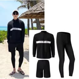 Couples Long Sleeve Rash Guards Multi-Piece Swimsuit Swimwear Bathing Suits Surfing Long Pants for Women And Men Beach Wear