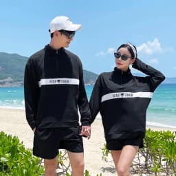 Couples Long Sleeve Rash Guards Multi-Piece Swimsuit Swimwear Bathing Suits Surfing Long Pants for Women And Men Beach Wear